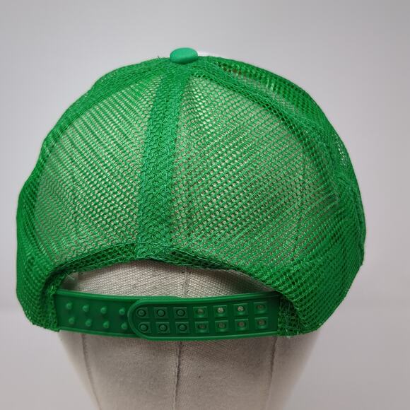 St. Patrick's Day Clover Snapback Trucker Hat Green OS Adjustable Mesh Back - Picture 6 of 8